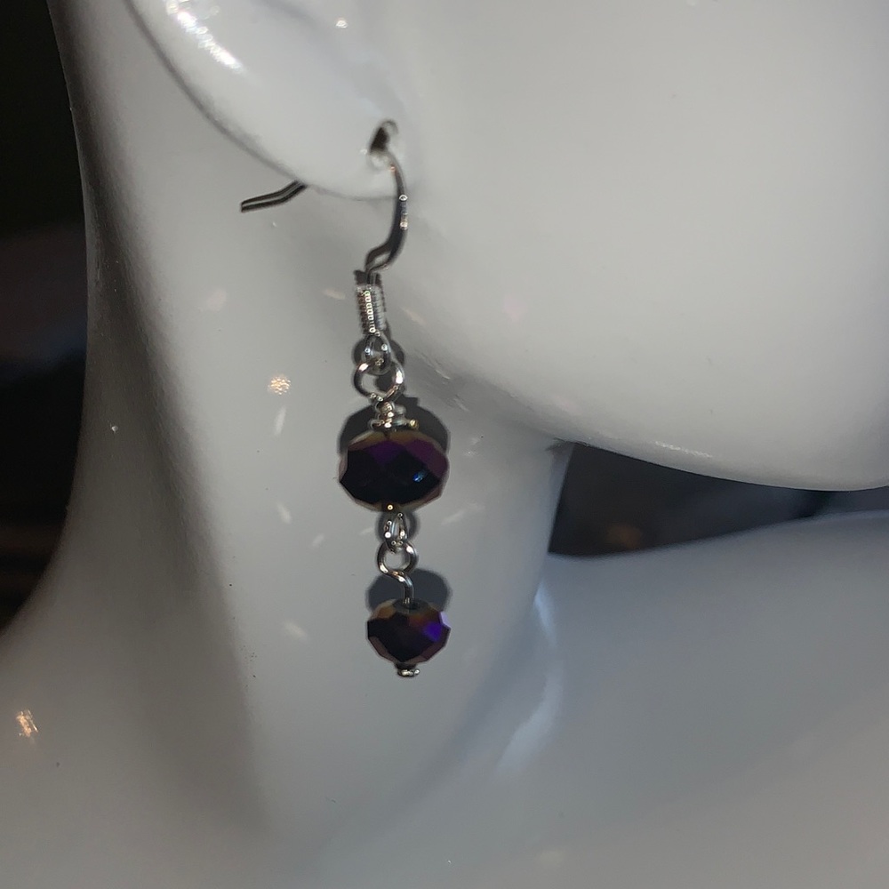 Pulse Iridescent Purple Dangle Earrings